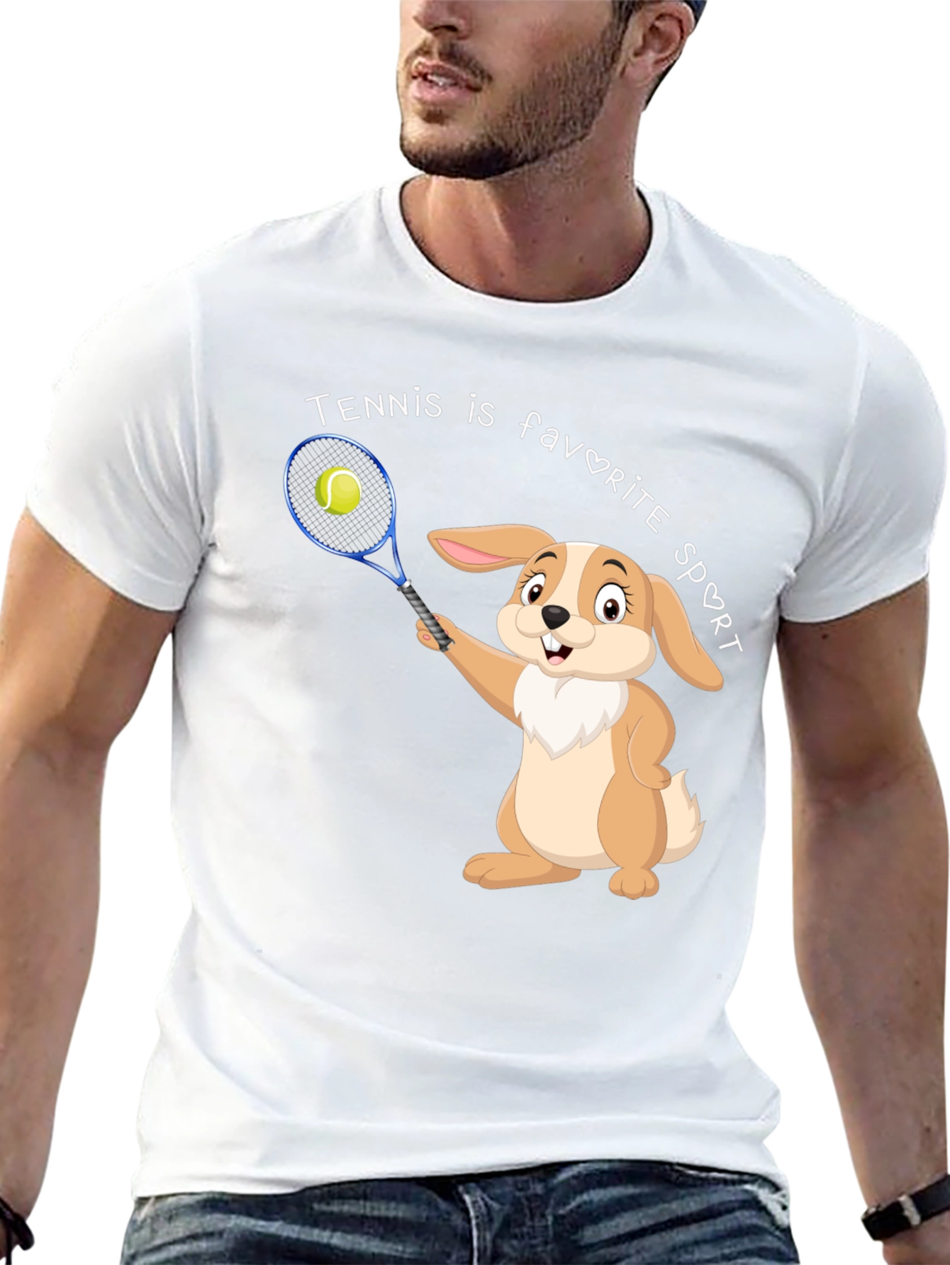 Tennis Bunny Graphic T-Shirt