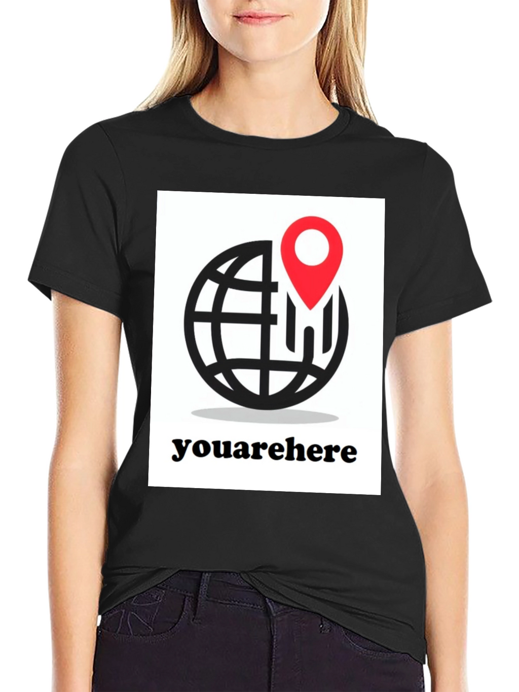 You Are Here T-Shirt - Globe and Location Pin