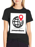 You Are Here T-Shirt - Globe and Location Pin