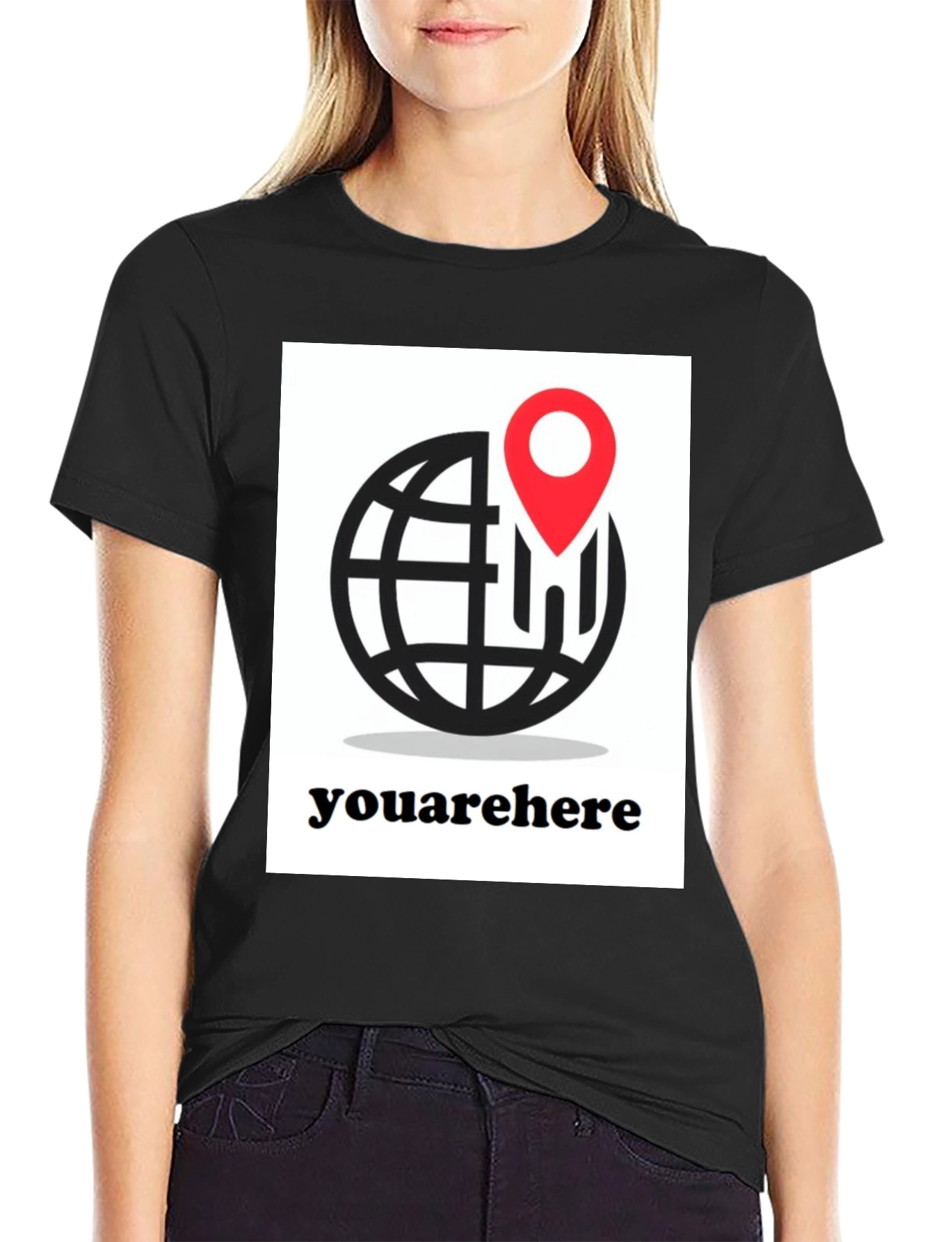 You Are Here T-Shirt - Globe and Location Pin