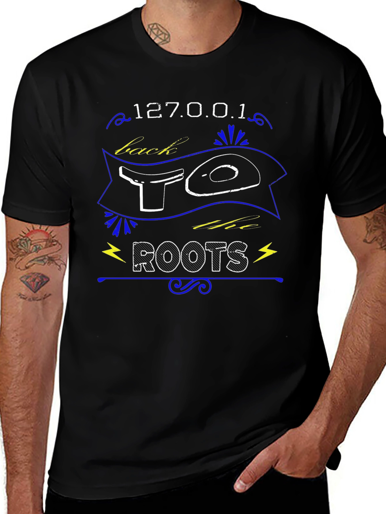 127.0.0.1 Back to Roots Graphic Tee - Black