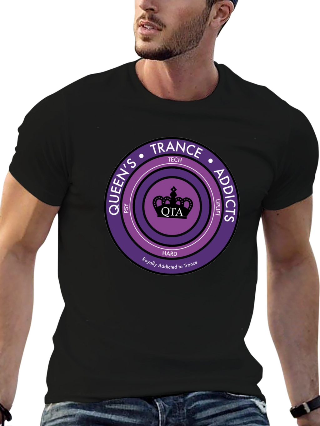 Queens Trance Addicts Black T-Shirt
