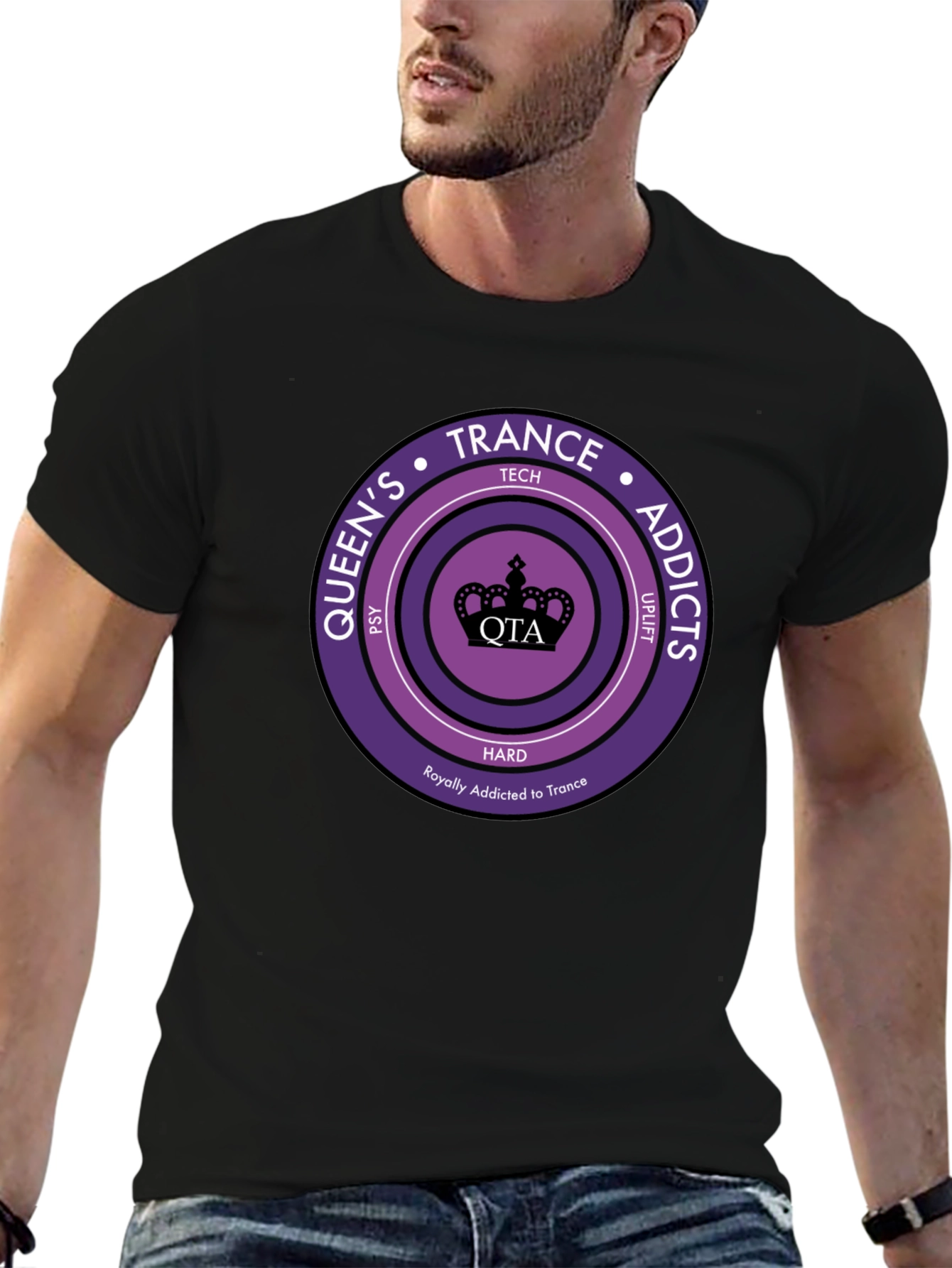 Queens Trance Addicts Black T-Shirt
