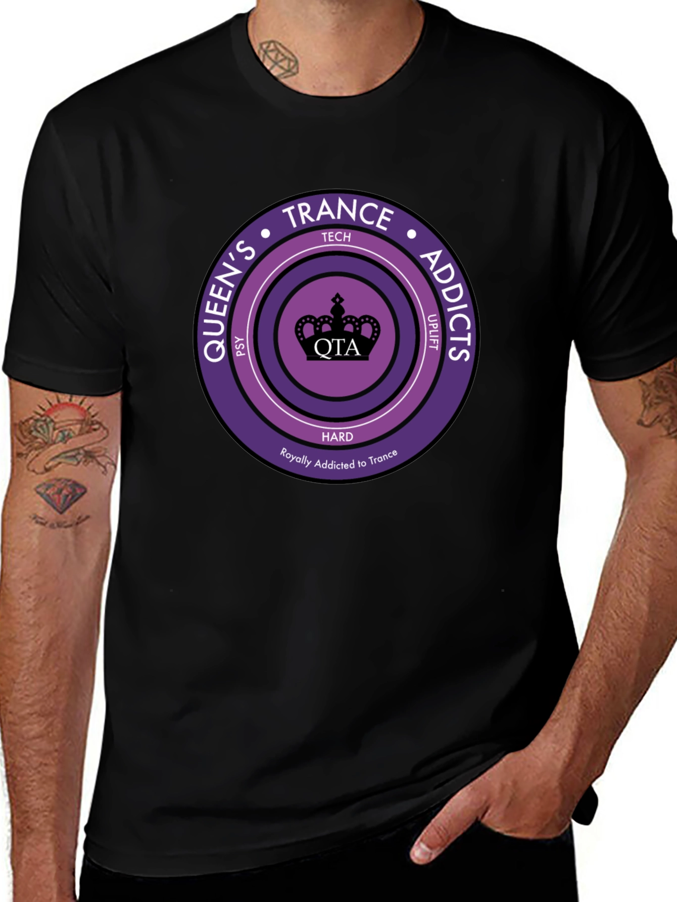 Queens Trance Addicts Black T-Shirt