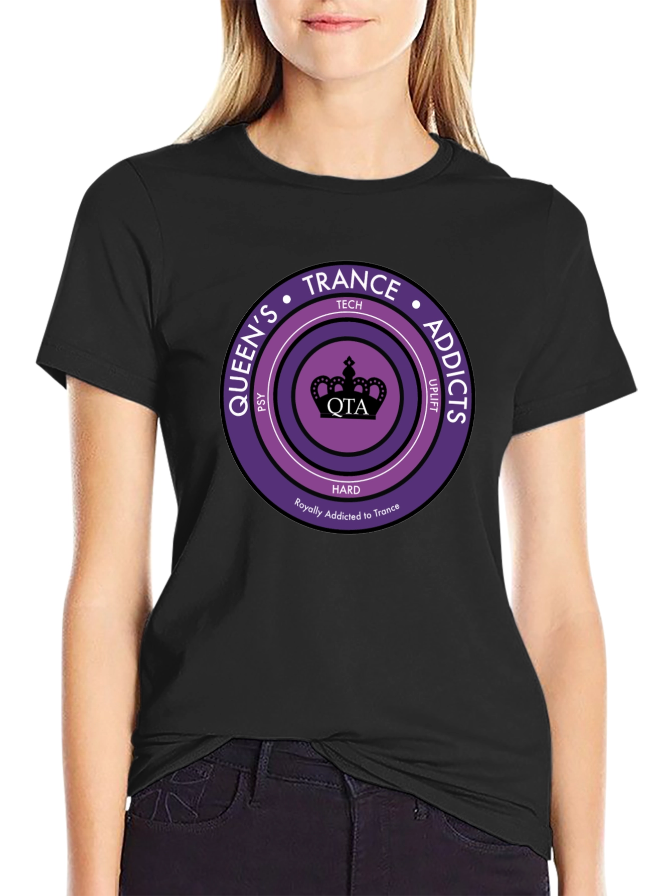 Queens Trance Addicts Black T-Shirt
