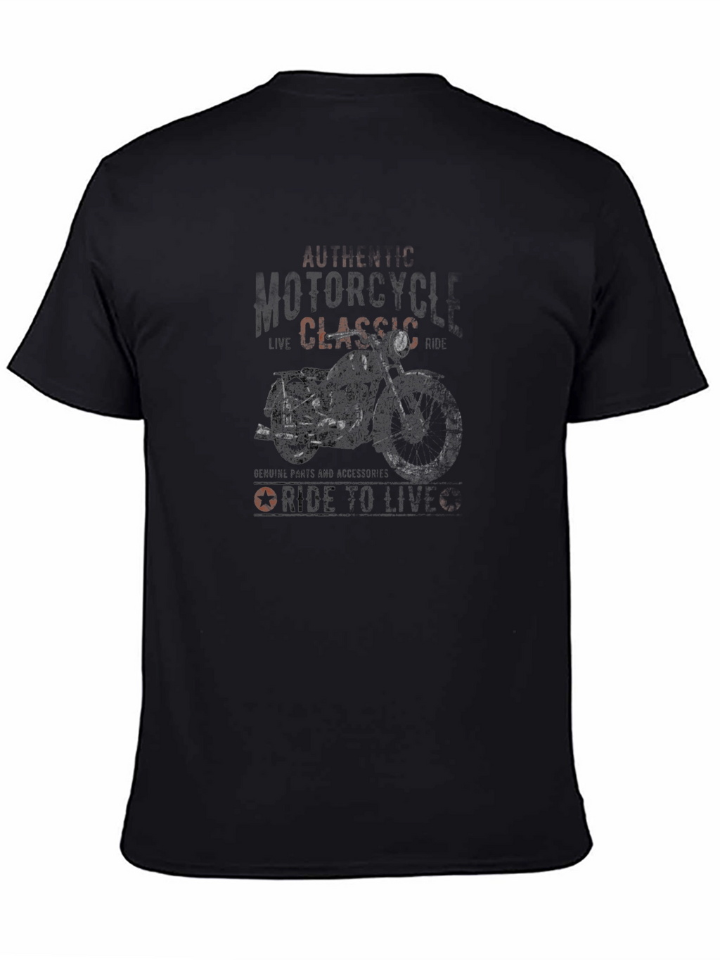 Classic Motorcycle Graphic Tee - Ride to Live