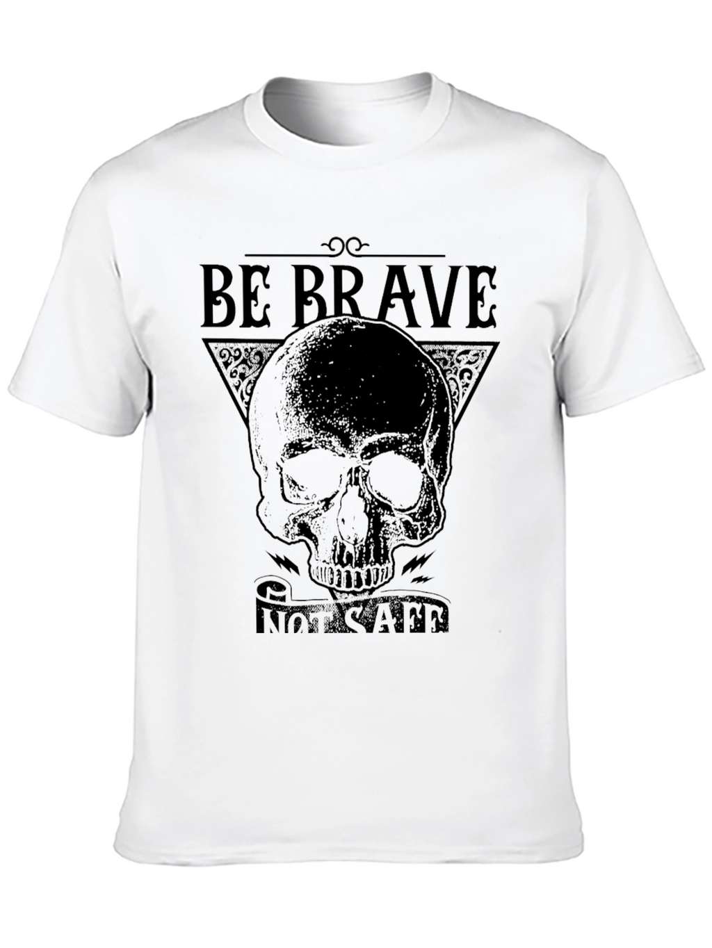 Be Brave T-Shirt - Skull Graphic Tee - Mens