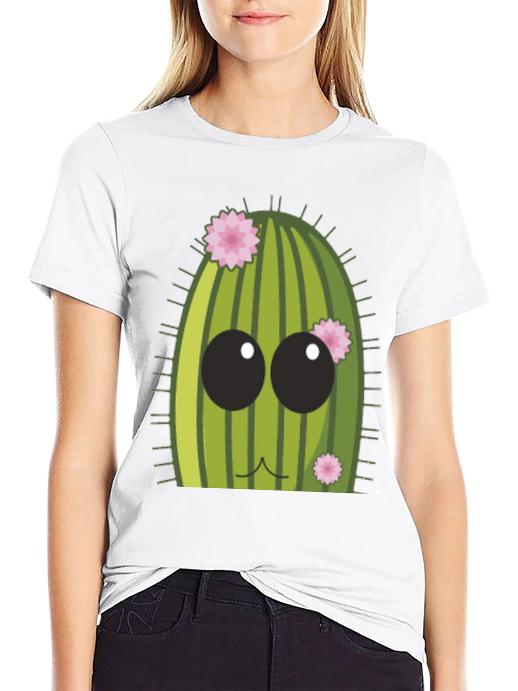 Cute Cactus Graphic Tee - Mens Black T-Shirt