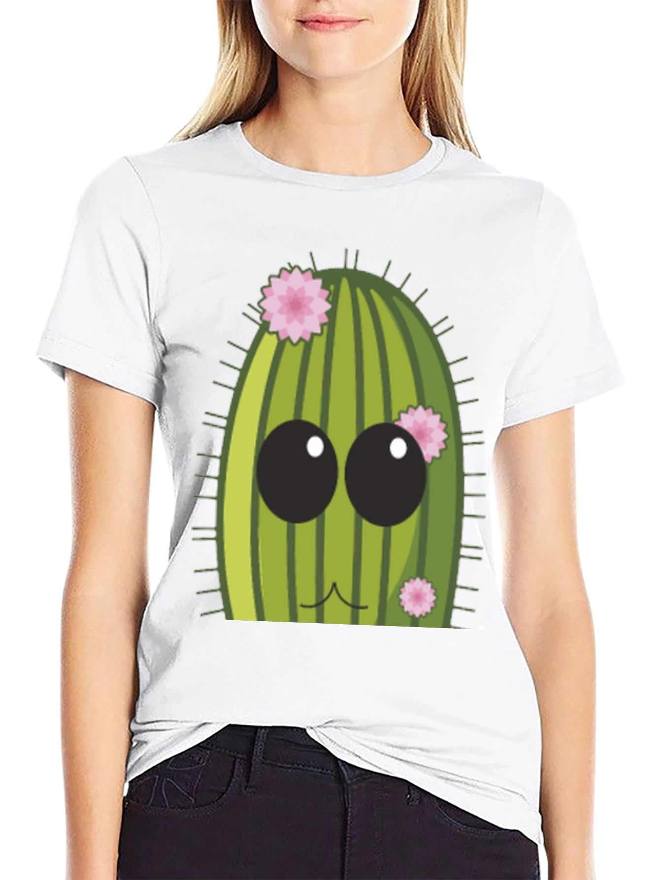 Cute Cactus Graphic Tee - Mens Black T-Shirt