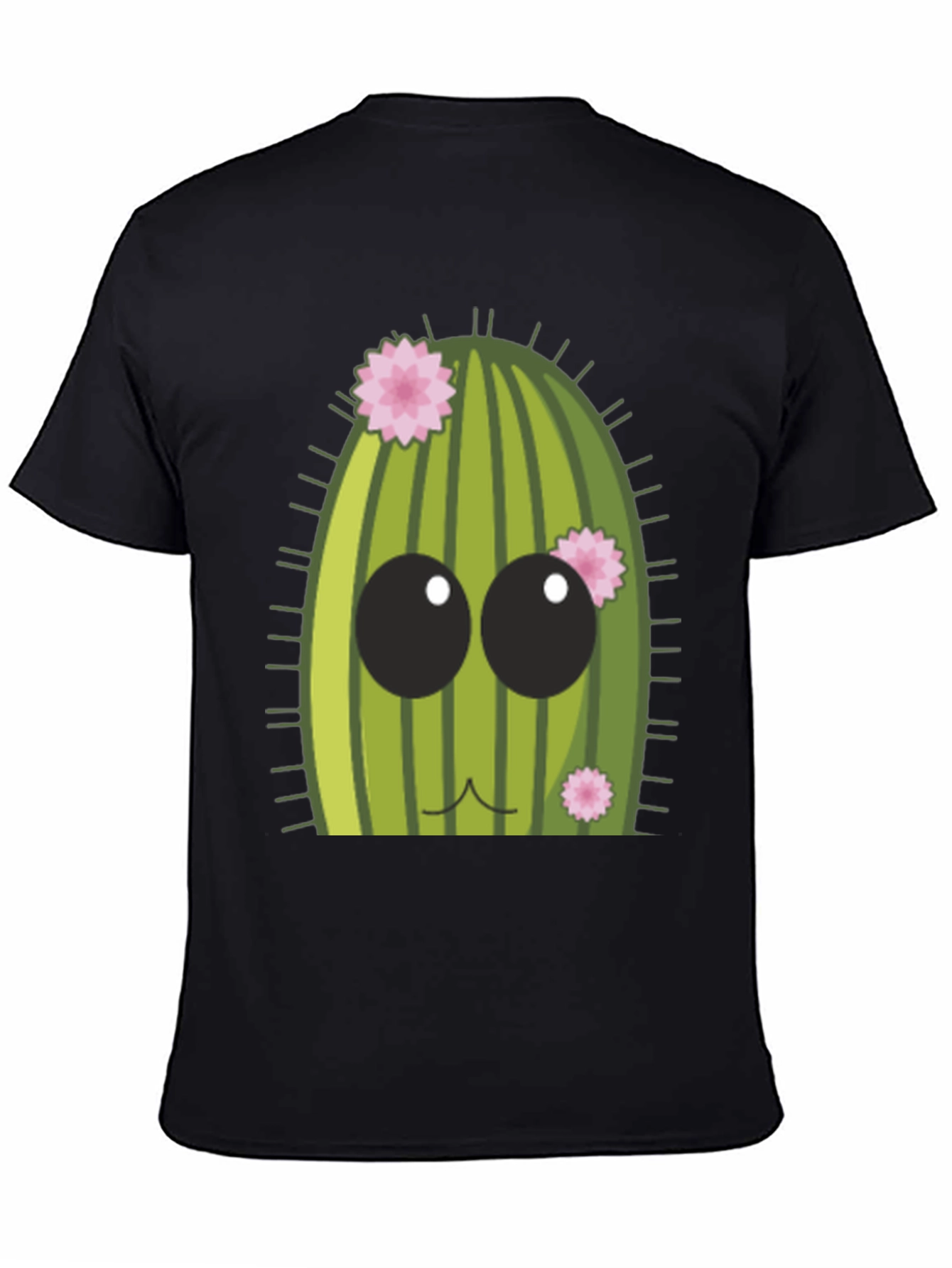 Cute Cactus Graphic Tee - Mens Black T-Shirt
