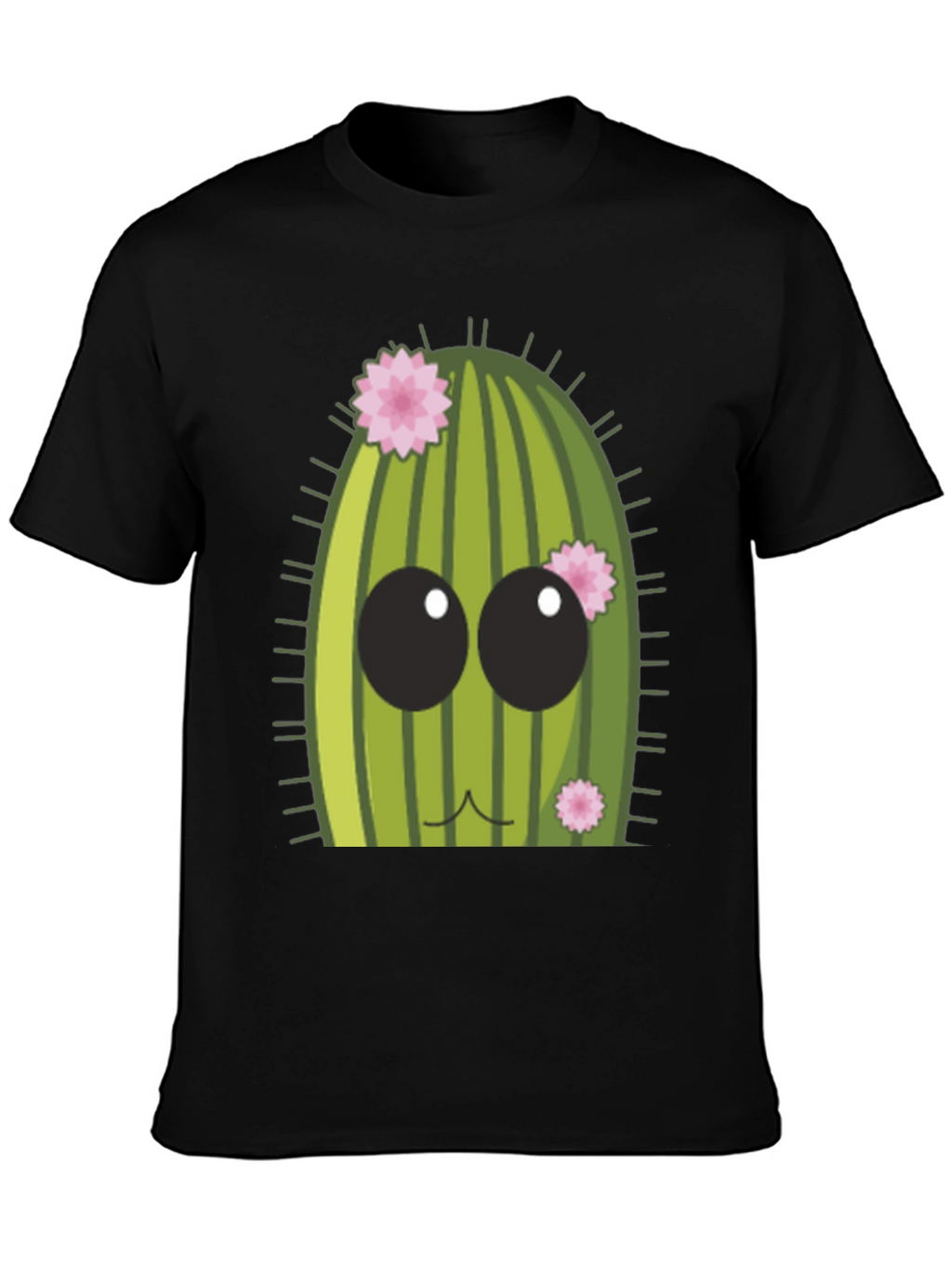 Cute Cactus Graphic Tee - Mens Black T-Shirt