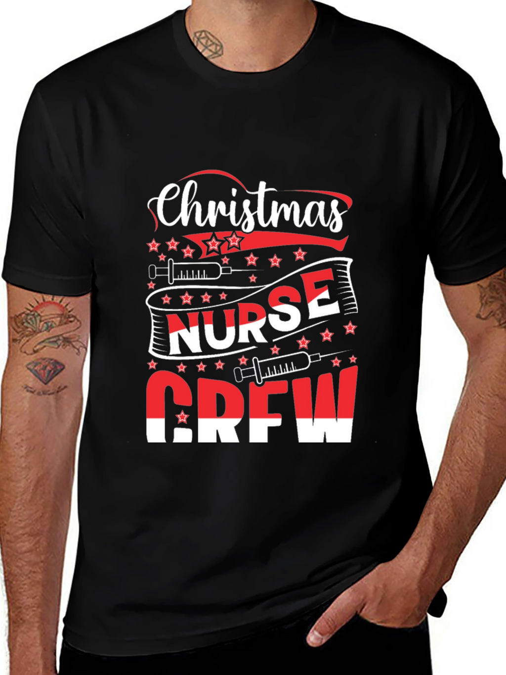 Christmas Nurse Crew Graphic T-Shirt