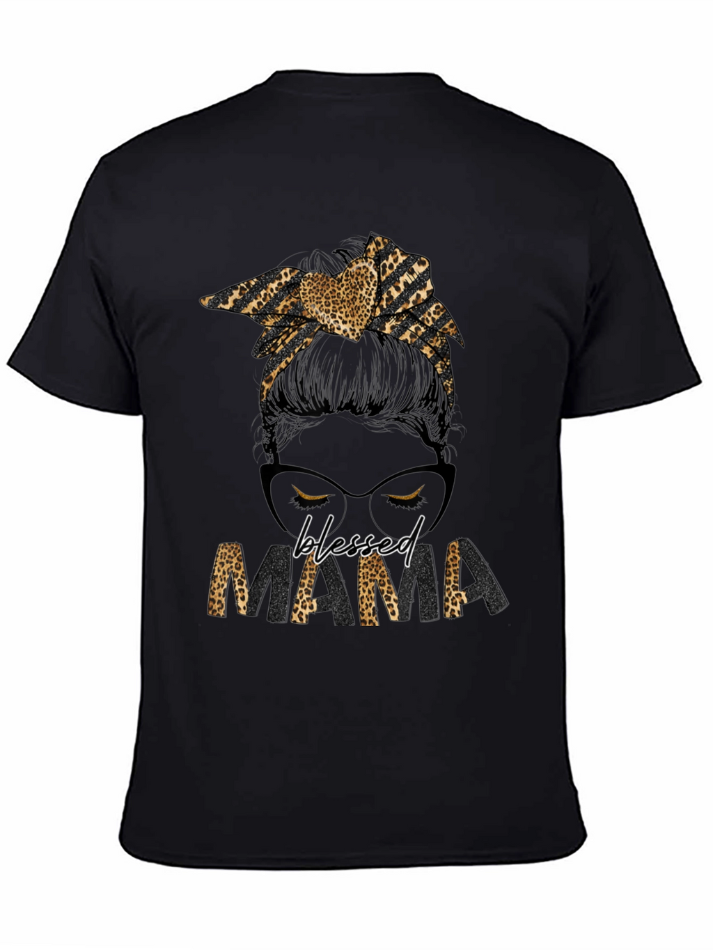 Blessed Mama Leopard Print Graphic Tee
