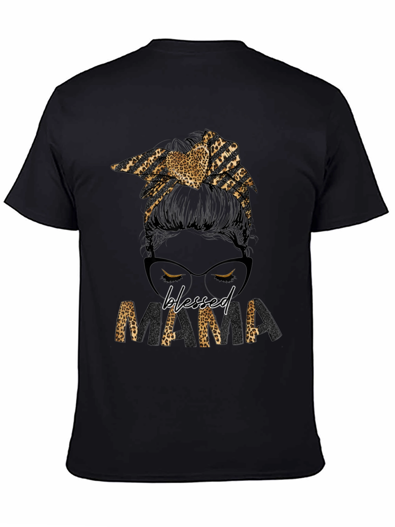 Blessed Mama Leopard Print Graphic Tee