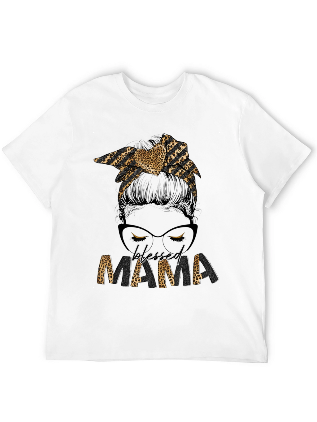 Blessed Mama Leopard Print Graphic Tee
