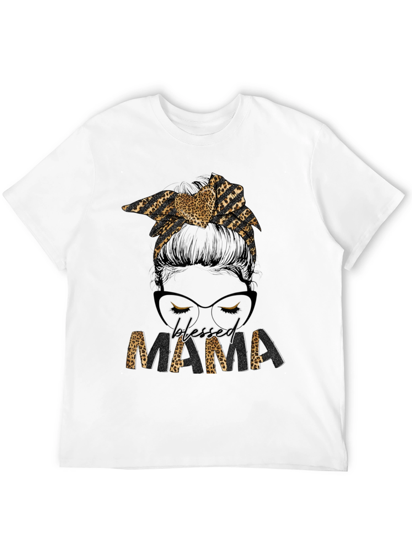 Blessed Mama Leopard Print Graphic Tee