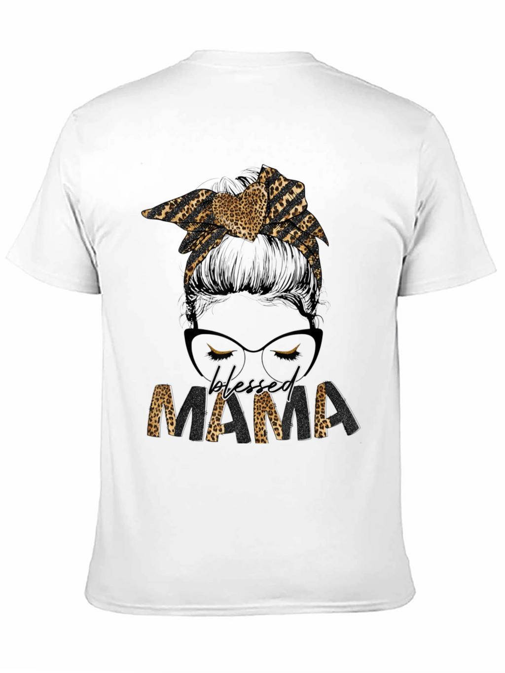 Blessed Mama Leopard Print Graphic Tee