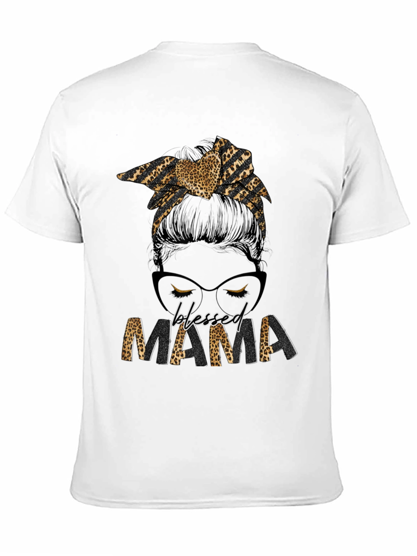 Blessed Mama Leopard Print Graphic Tee