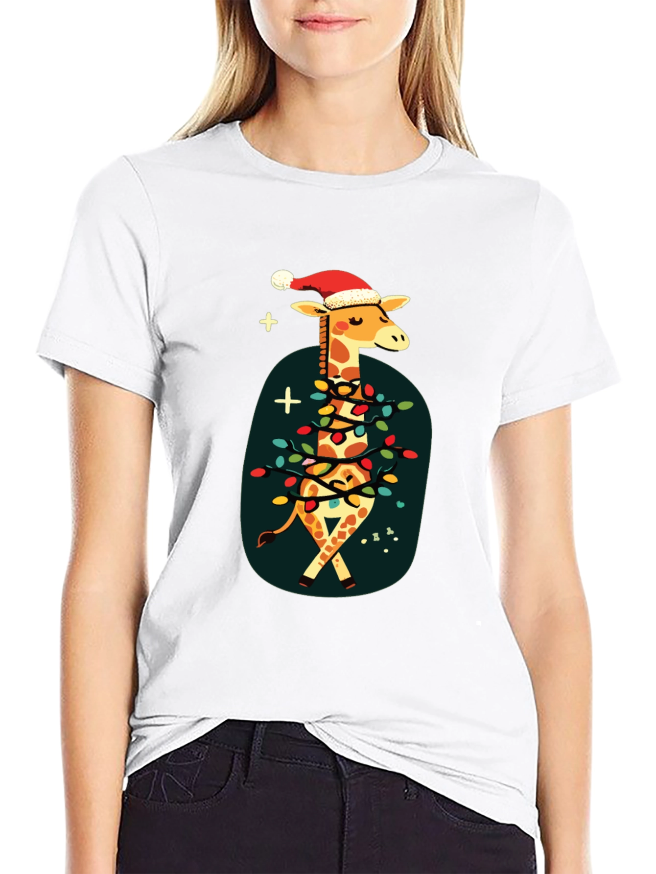 Festive Giraffe Christmas T-Shirt