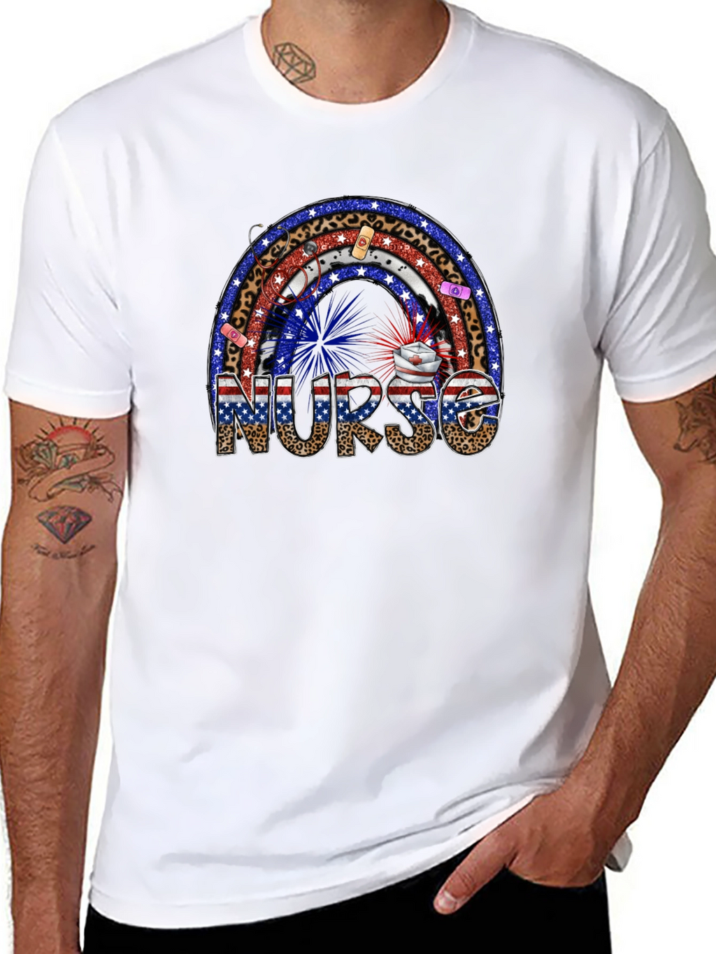 Nurse Rainbow Patriotic T-Shirt