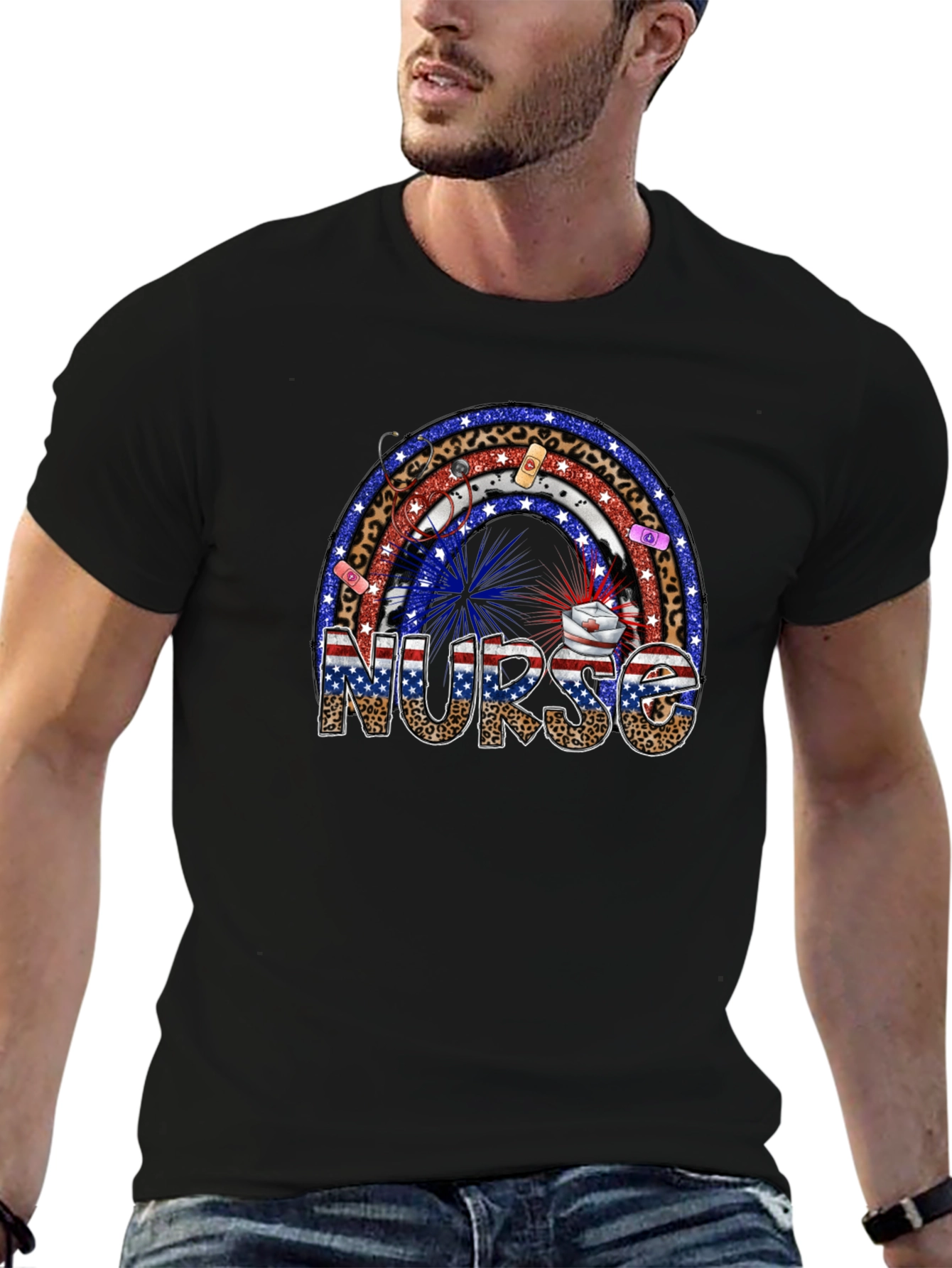 Nurse Rainbow Patriotic T-Shirt