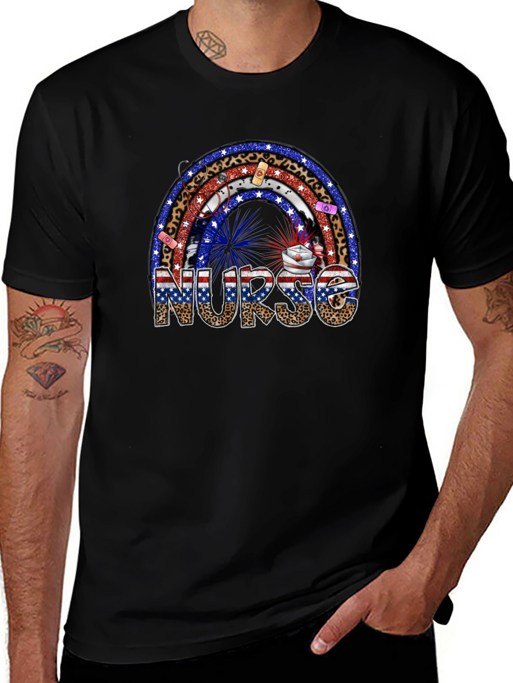 Nurse Rainbow Patriotic T-Shirt
