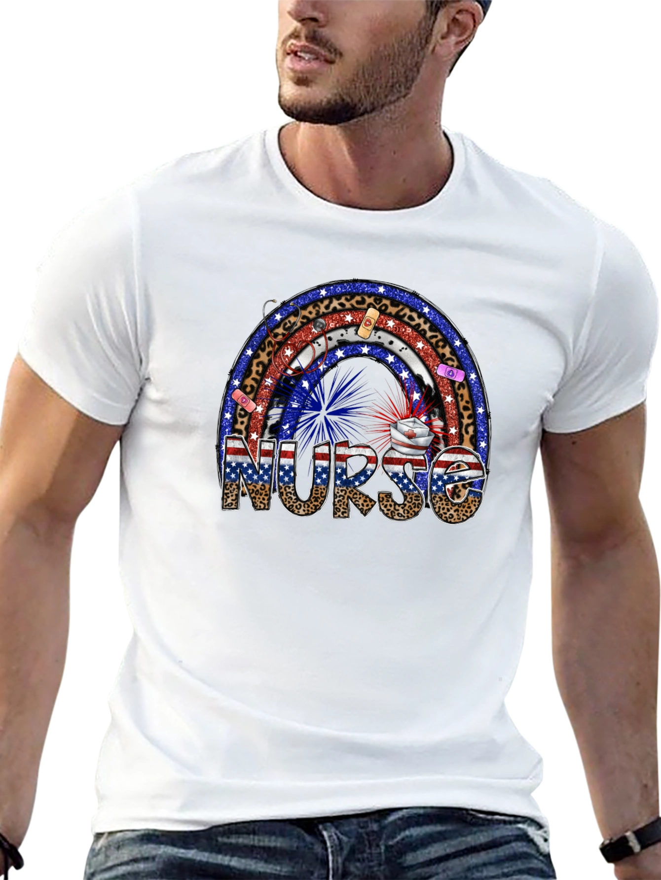 Nurse Rainbow Patriotic T-Shirt