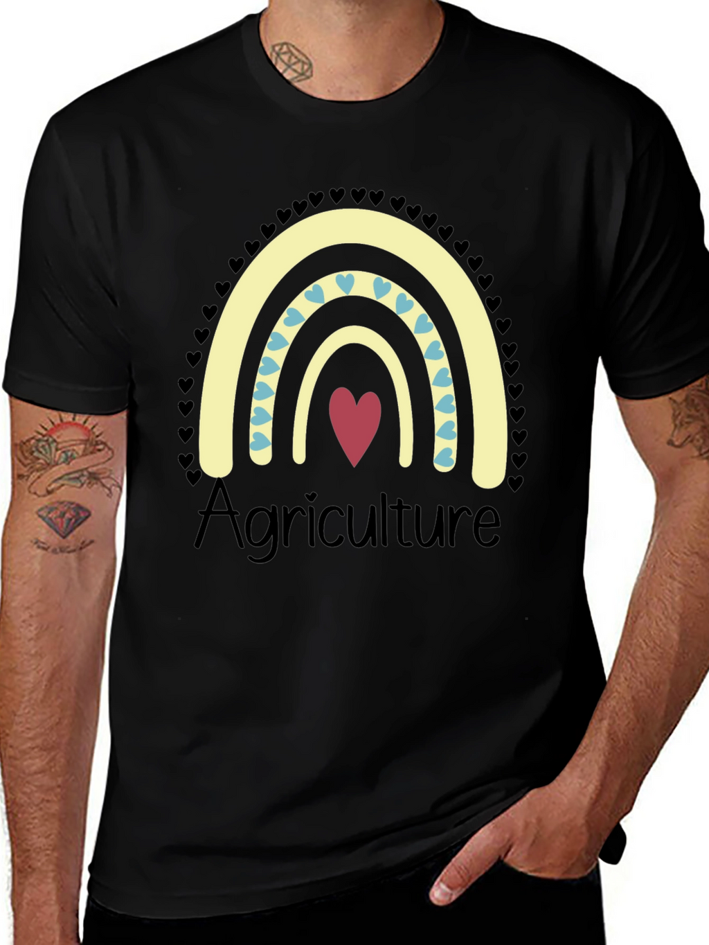 Agriculture Heart Rainbow T-Shirt