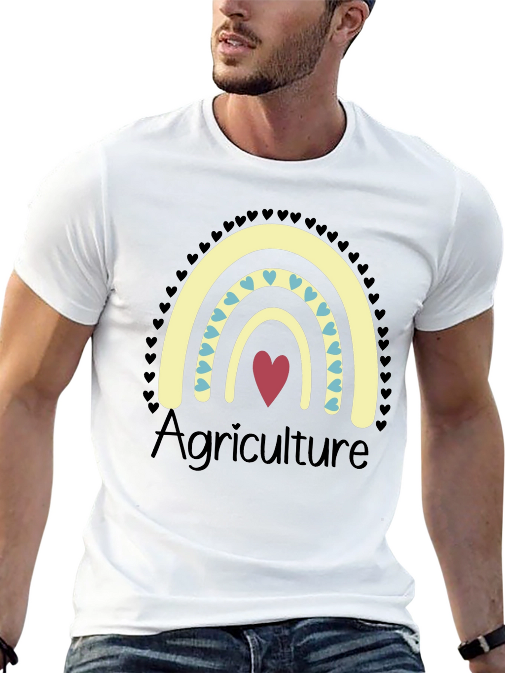 Agriculture Heart Rainbow T-Shirt