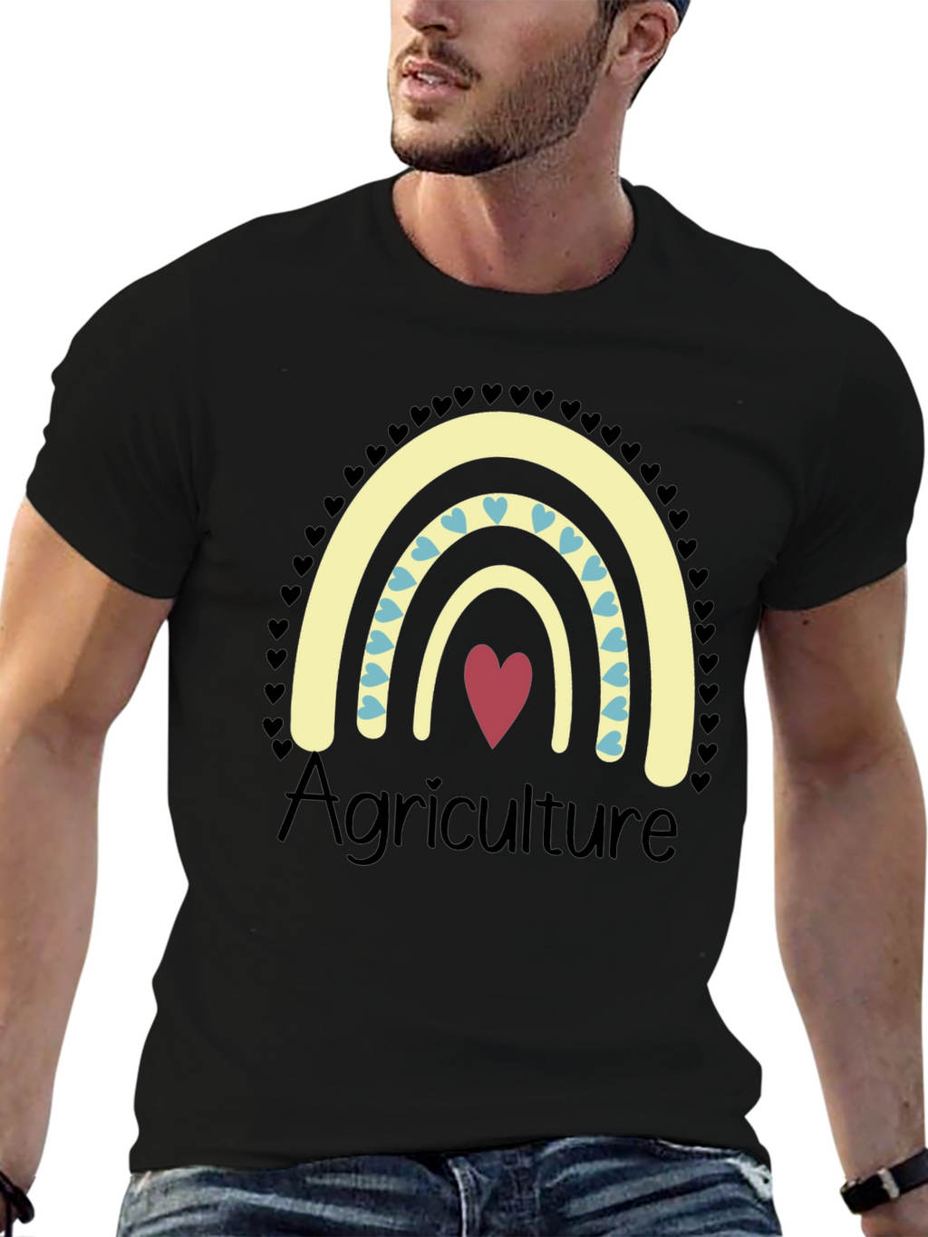 Agriculture Heart Rainbow T-Shirt