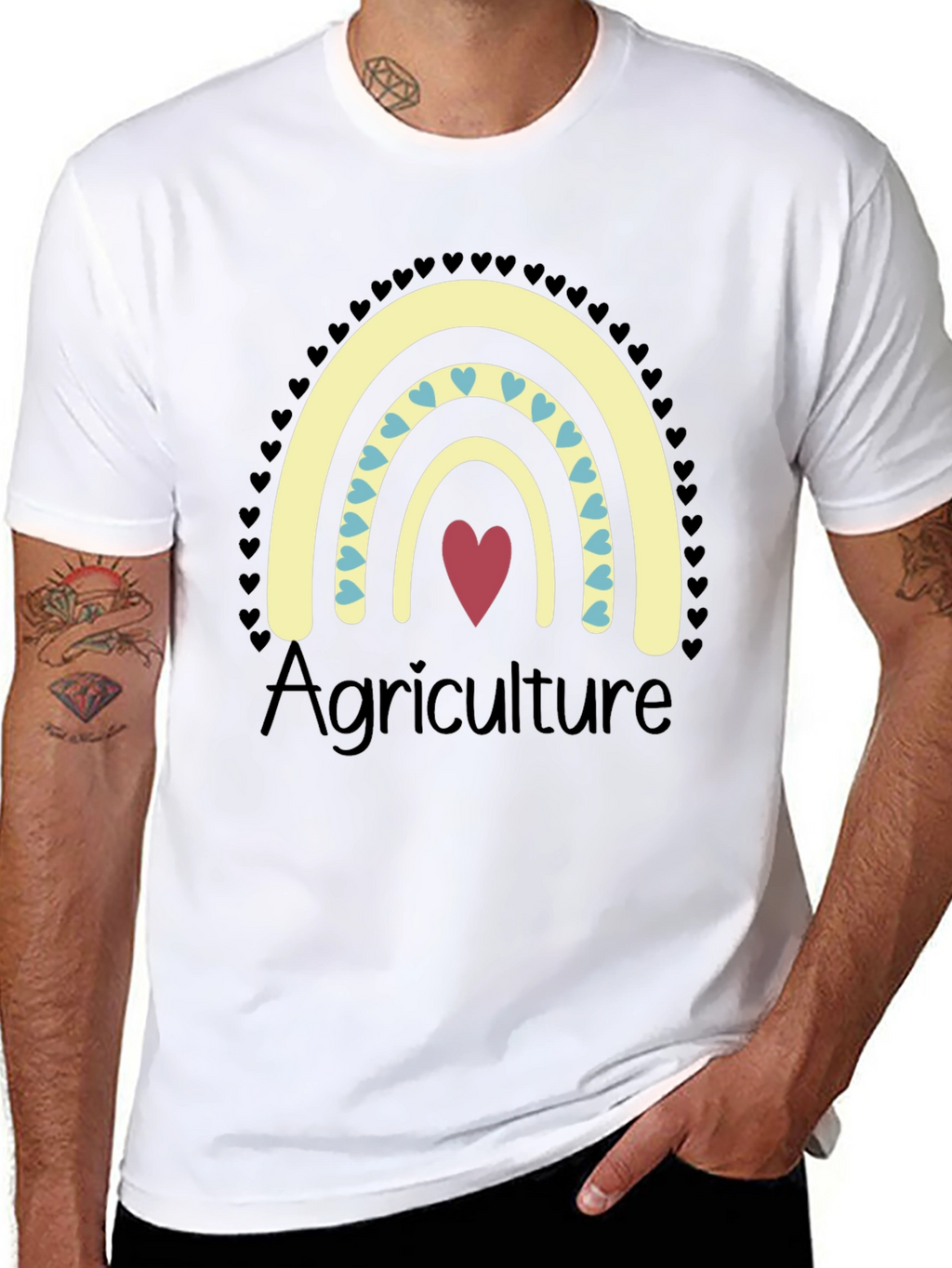 Agriculture Heart Rainbow T-Shirt