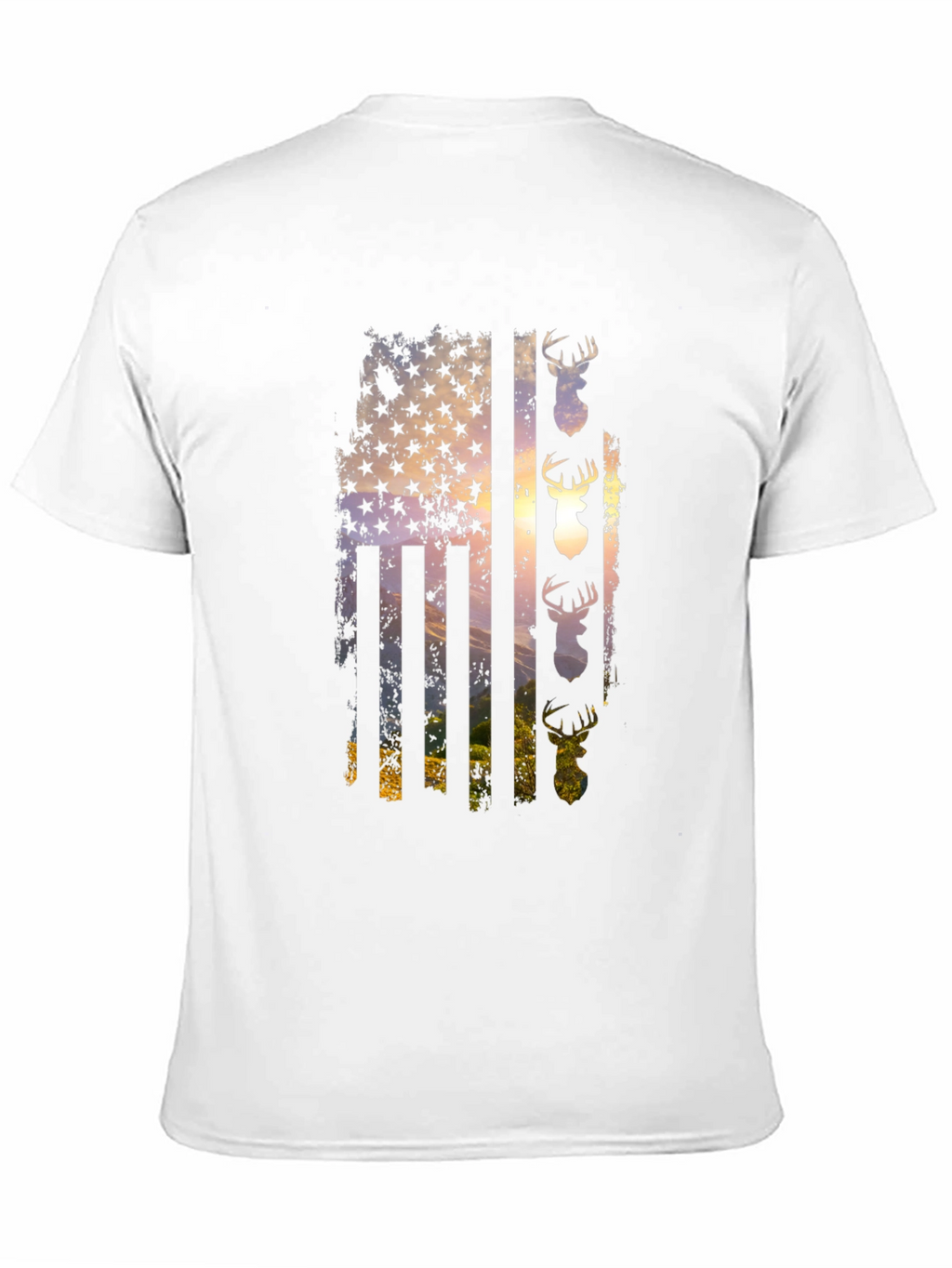 Distressed Deer Flag Graphic Tee
