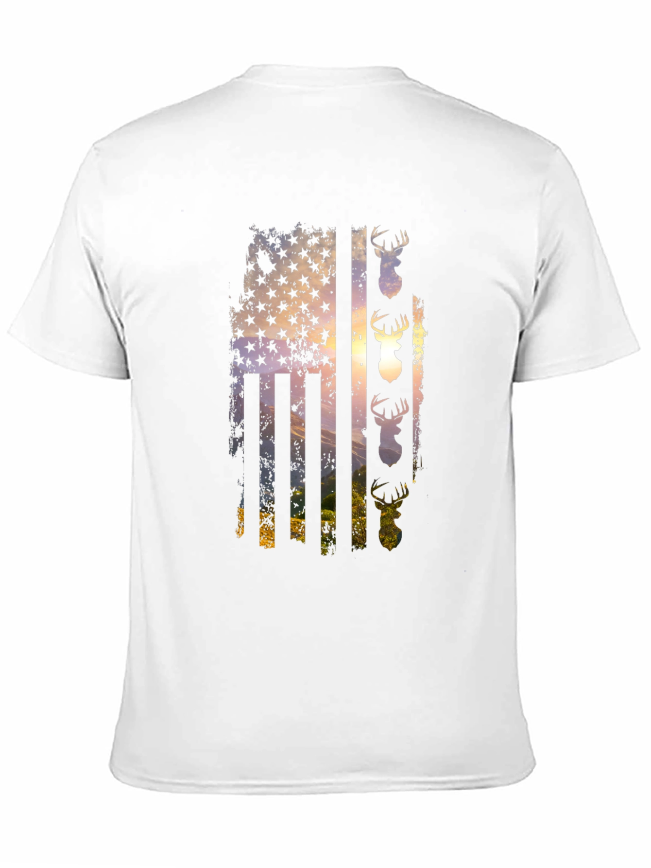 Distressed Deer Flag Graphic Tee