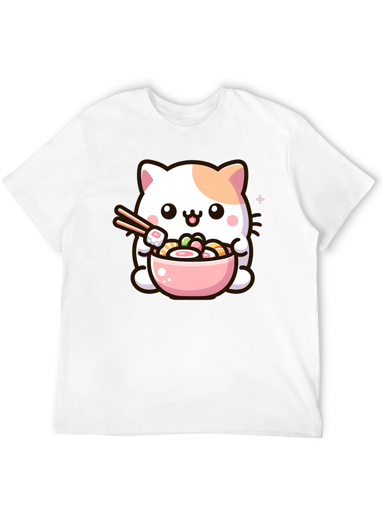 Kawaii Cat Ramen Bowl T-Shirt