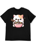 Kawaii Cat Ramen Bowl T-Shirt