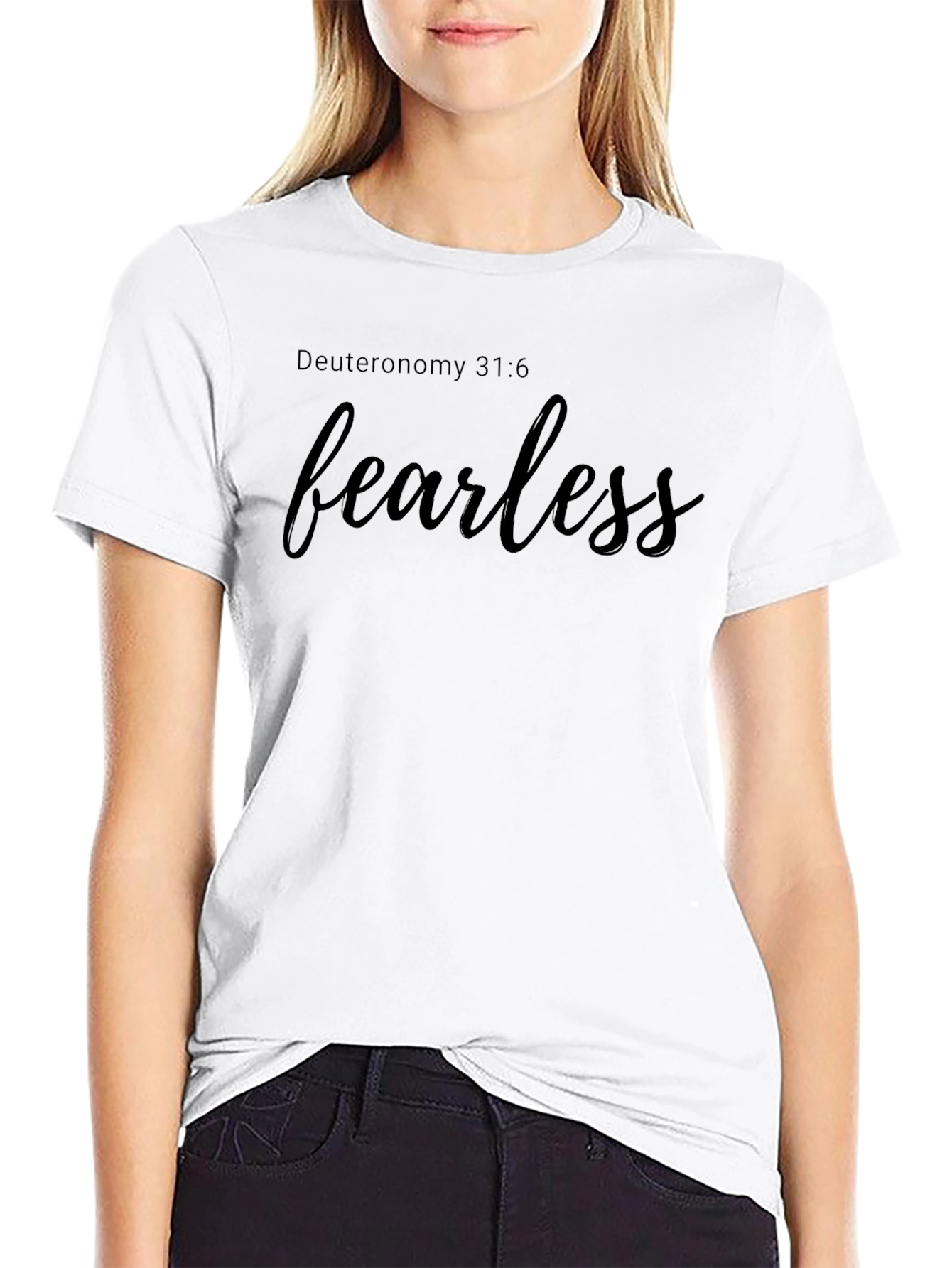 Fearless Black T-Shirt - Deuteronomy 31:6