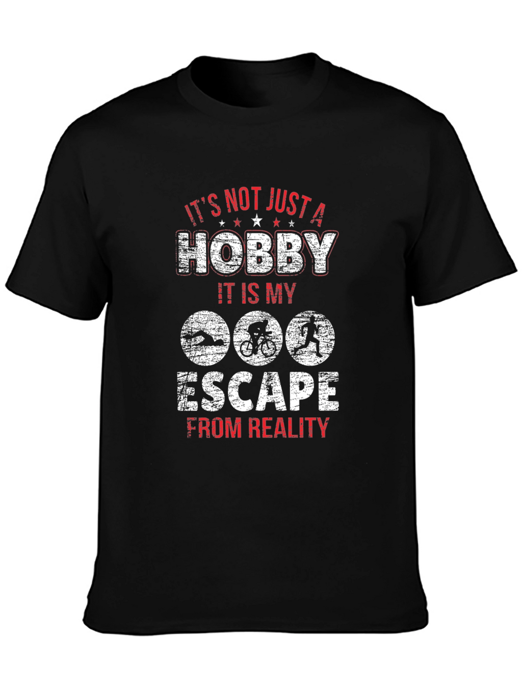 Triathlon Escape Hobby Black T-Shirt