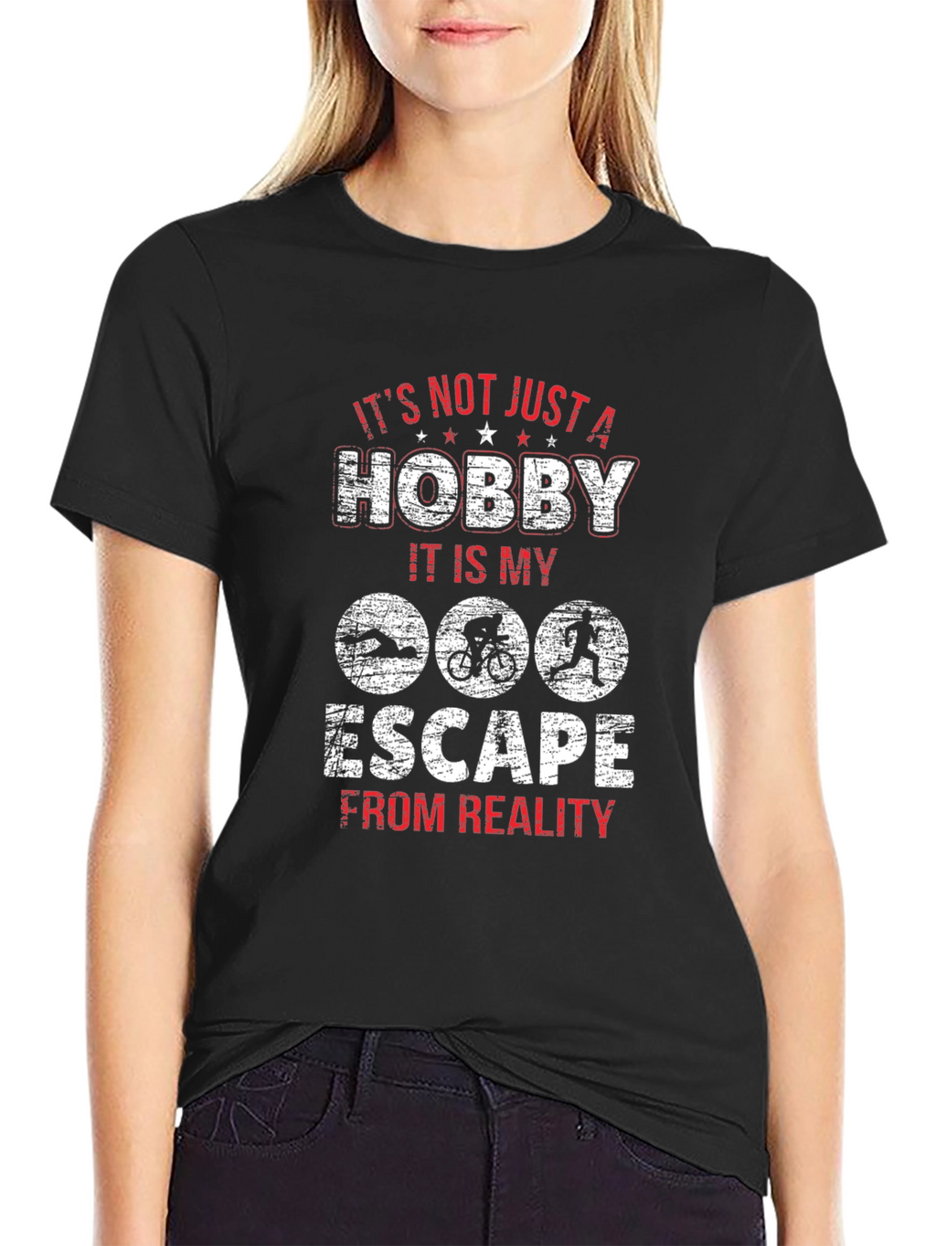Triathlon Escape Hobby Black T-Shirt