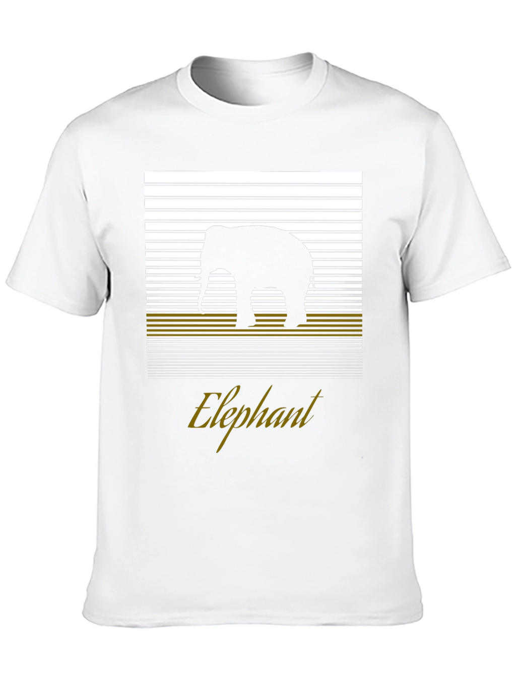 Elephant Silhouette Graphic Tee - Black Cotton T-Shirt