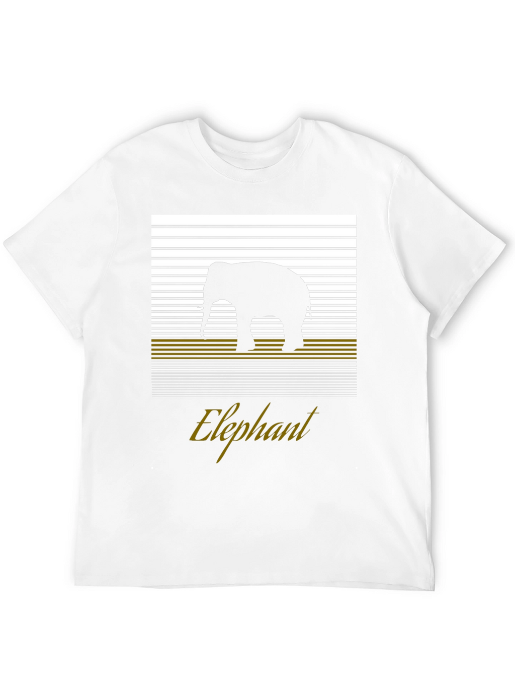 Elephant Silhouette Graphic Tee - Black Cotton T-Shirt
