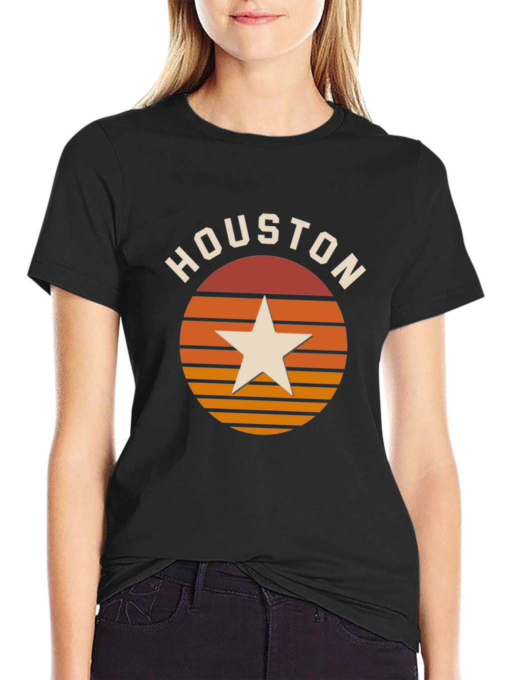 Houston Retro Sunset Star T-Shirt