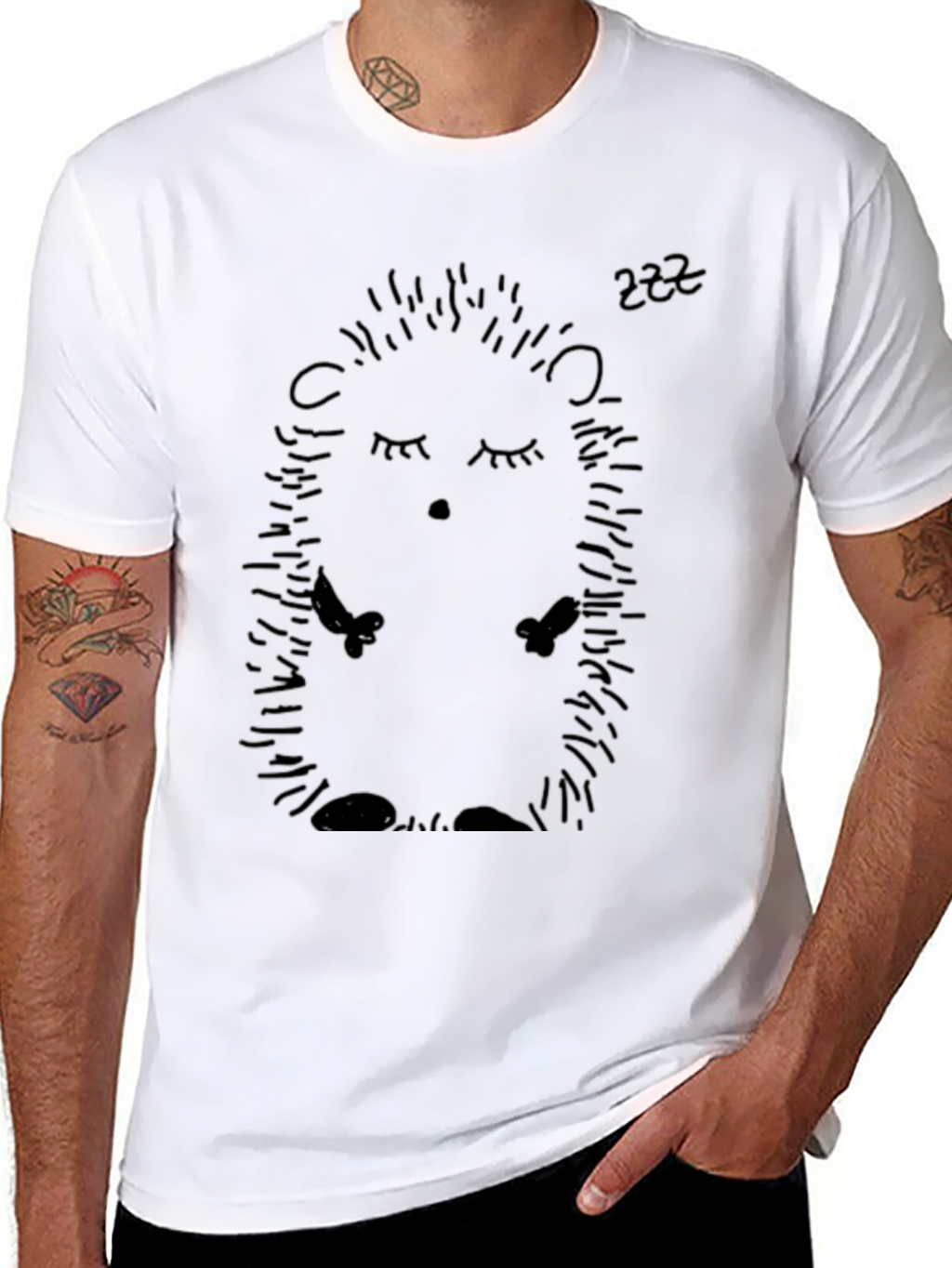 Sleeping Hedgehog T-Shirt - Cute Animal Tee