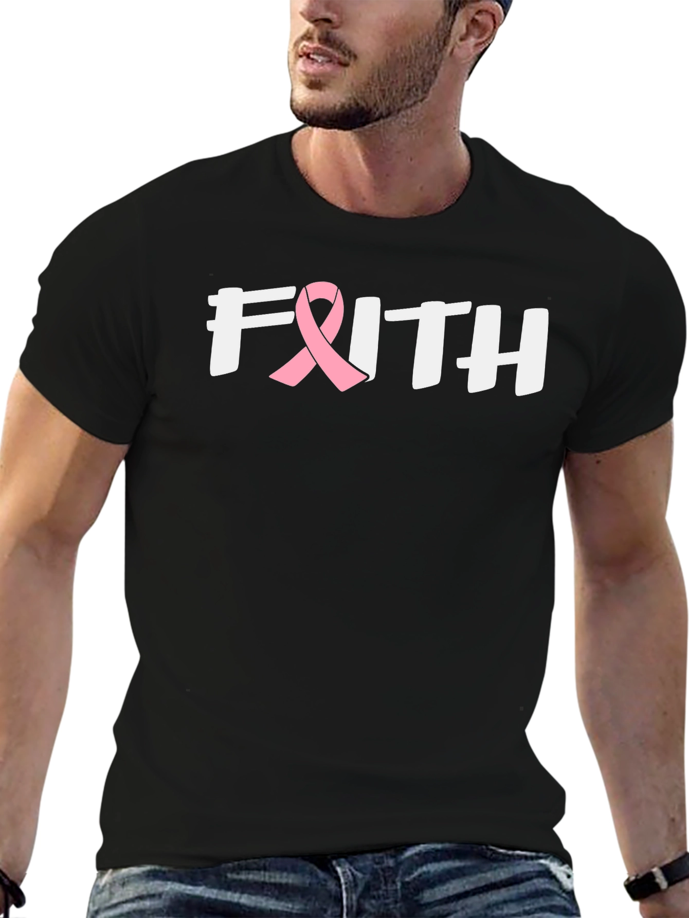 Faith Breast Cancer Awareness Ribbon T-Shirt