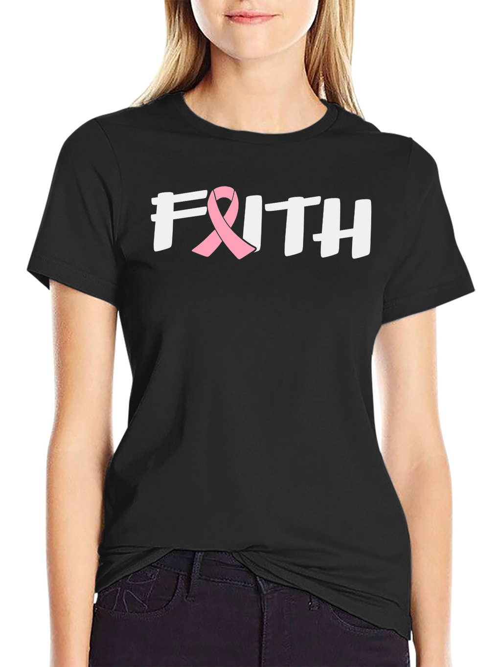 Faith Breast Cancer Awareness Ribbon T-Shirt
