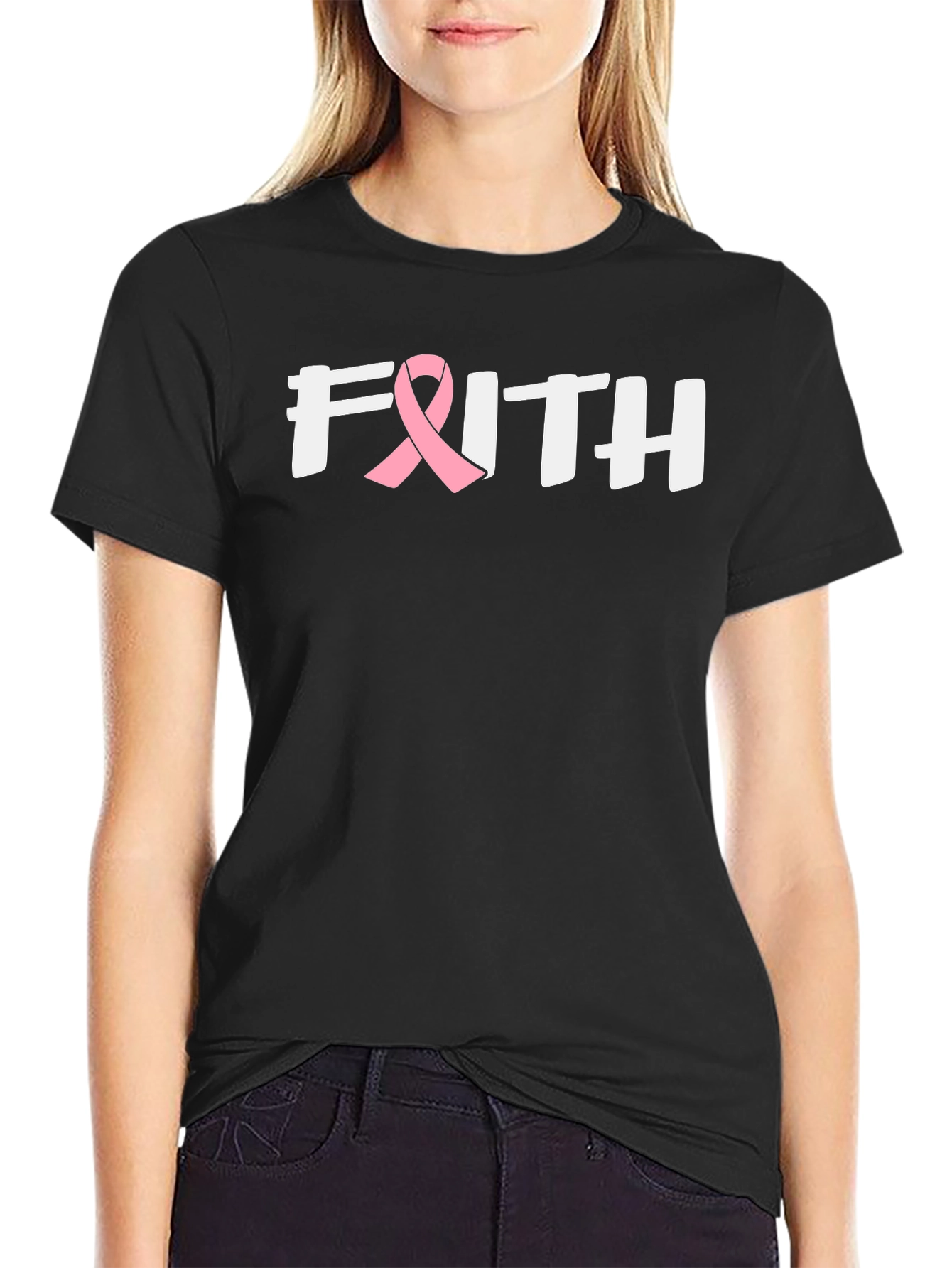 Faith Breast Cancer Awareness Ribbon T-Shirt