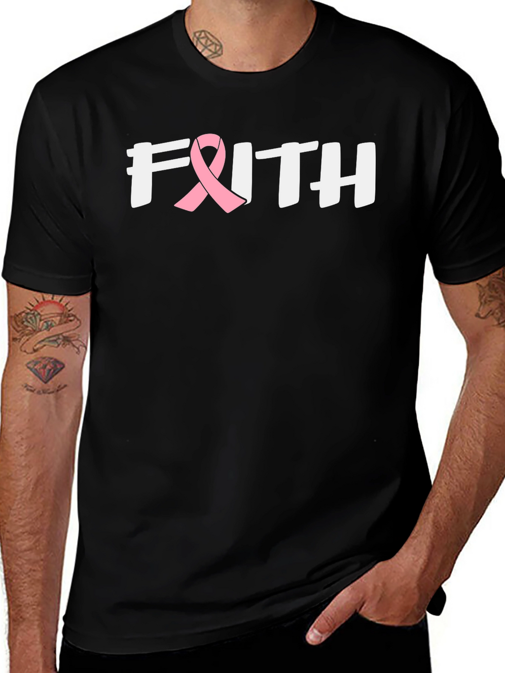 Faith Breast Cancer Awareness Ribbon T-Shirt