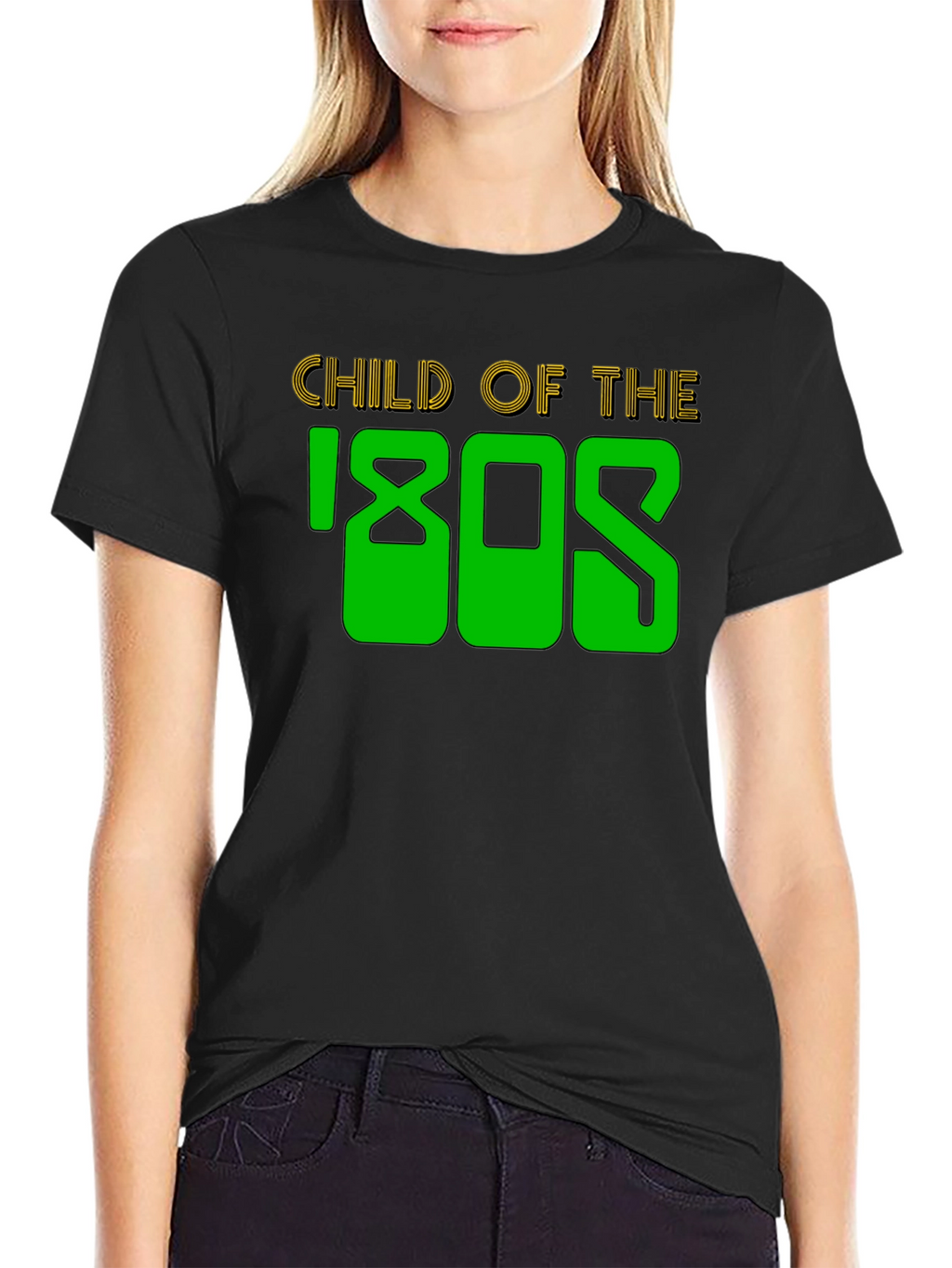 Child of the 80s Black Graphic T-Shirt