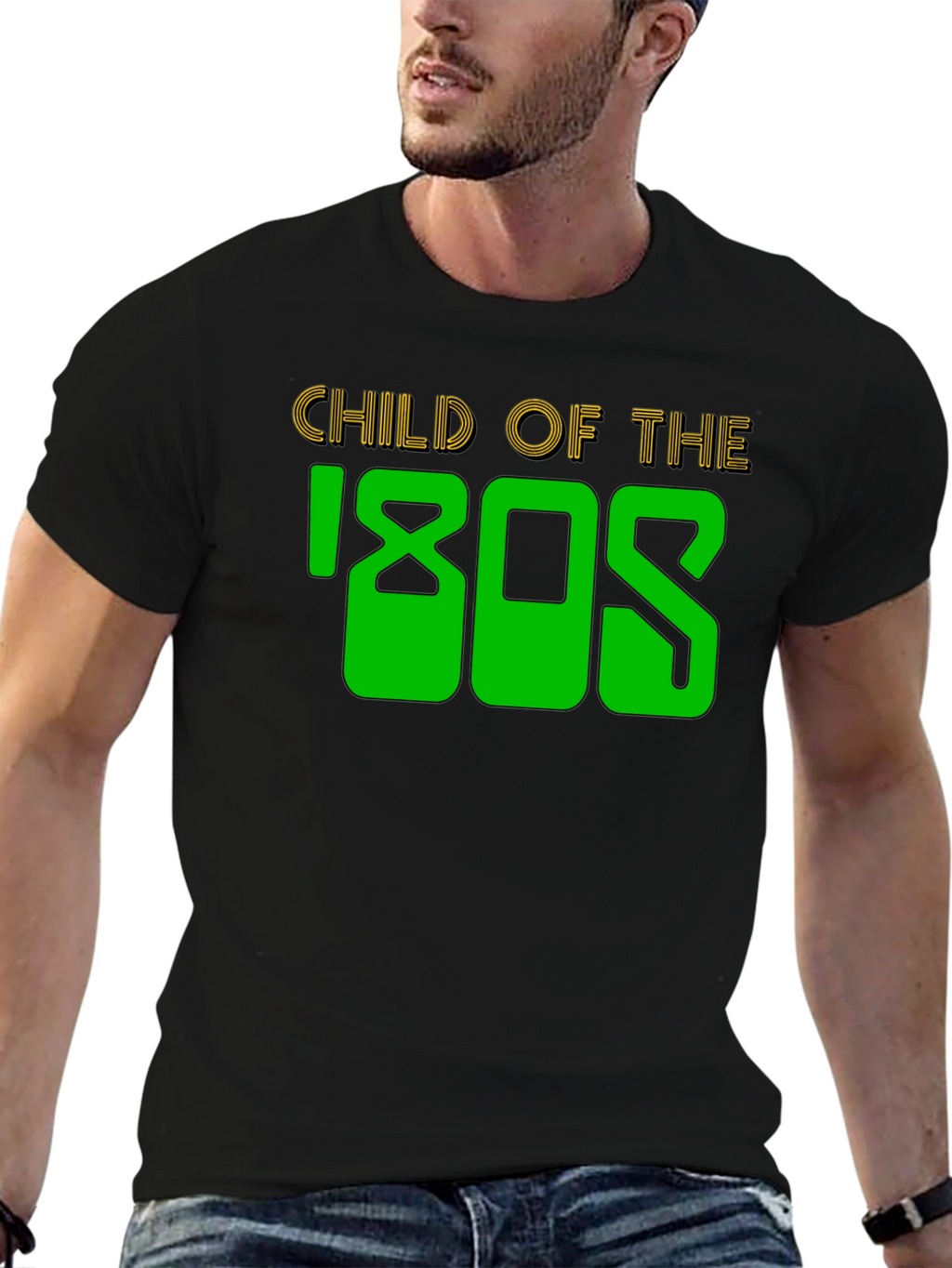 Child of the 80s Black Graphic T-Shirt