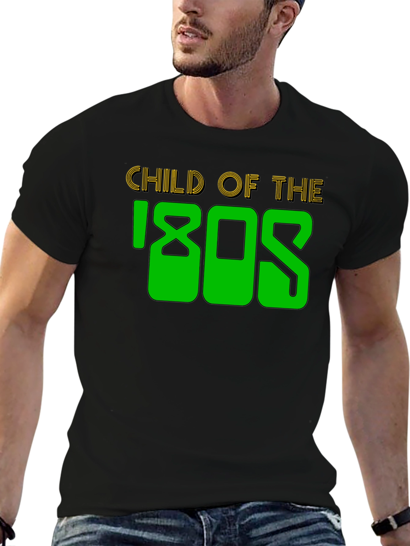 Child of the 80s Black Graphic T-Shirt