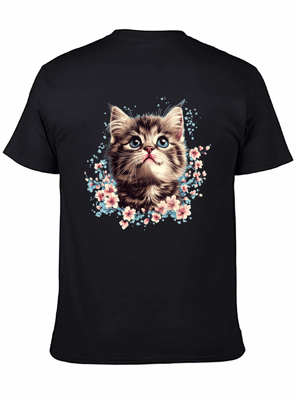 Cute Kitten T-Shirt - Floral Cat Tee